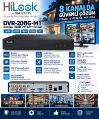 Hilook DVR-208G-K1 8 Kanal 1 HDD 2MP Dvr Kayıt Cihazı (Ses girişi: 1xRCA ve 8xCOAX) - 1